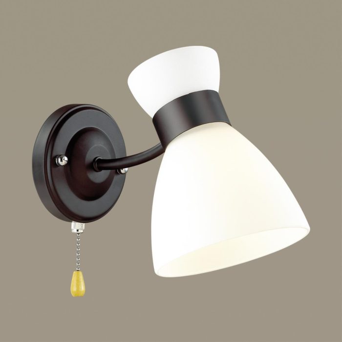 Бра LUMION WILMA, черный, белый/черный, E27, 60W