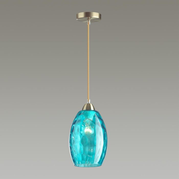 Подвесной светильник LUMION SAPPHIRE, античная бронза, голубой/бронзовый, E27, 60W