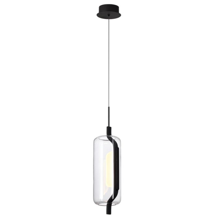 Подвесной светильник ODEON LIGHT Kavia, черный матовый/прозрачный, LED, LED 10W, 3000K