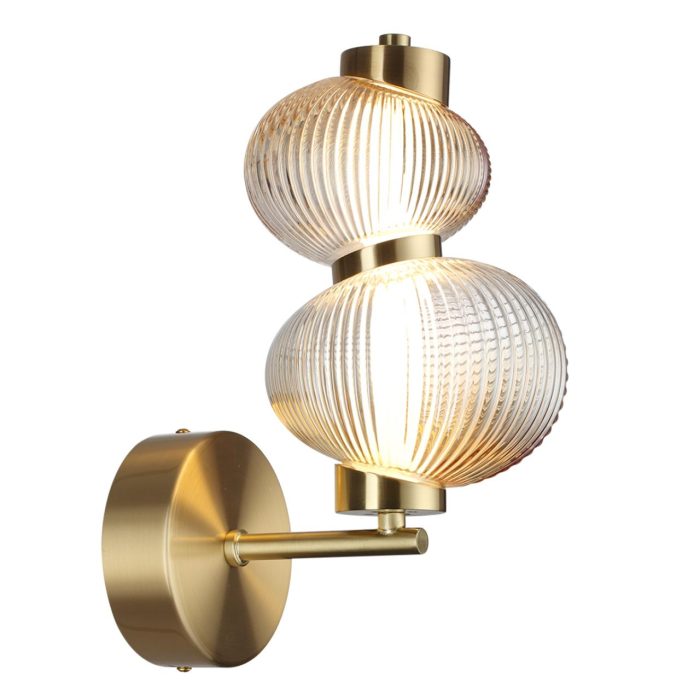 Бра ODEON LIGHT BRUCO, латунный/янтарный градиент, LED, LED 8W, 4000K