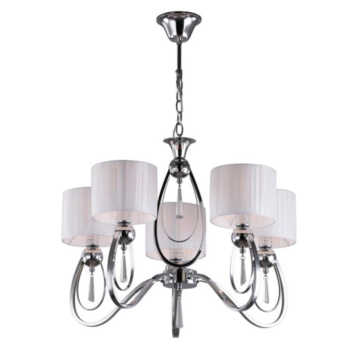 Люстра подвесная Omnilux Mellitto OML-63803-05, хром + белый + прозрачный