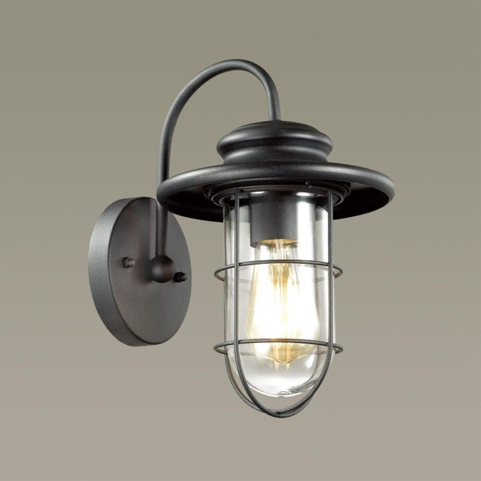 Бра ODEON LIGHT HELM, черный/прозрачный, E27, 60W