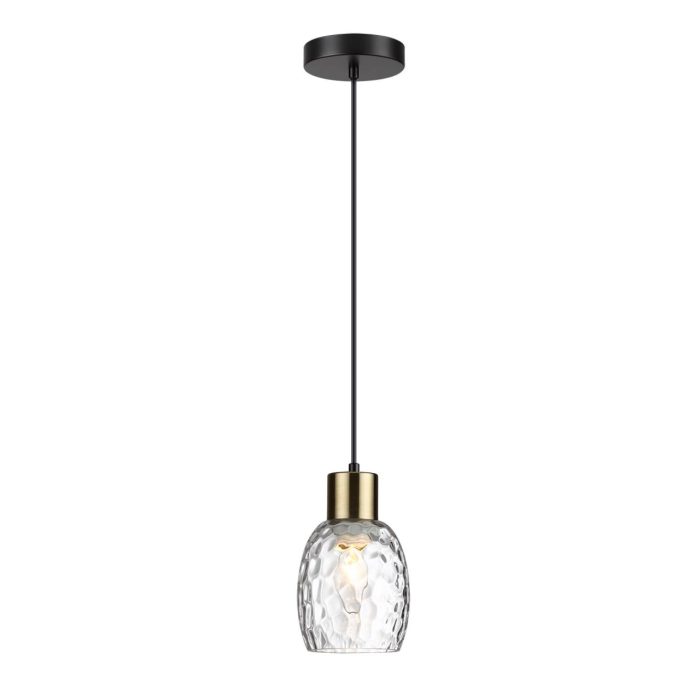 Подвесной светильник LUMION ICE, черный, золотой, прозрачный/черный, золотой, E27, 40W