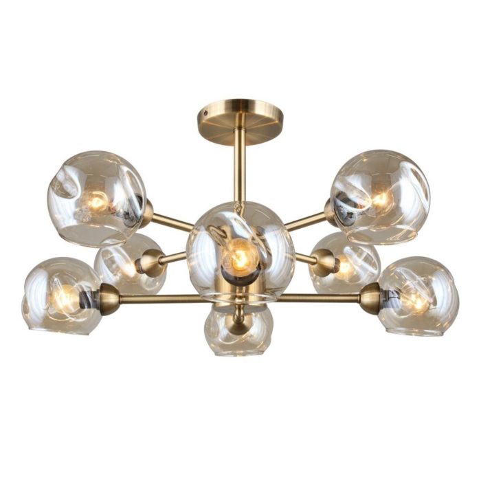 Люстра потолочная Omnilux Ostellato OML-93307-08, бронза + карамельный