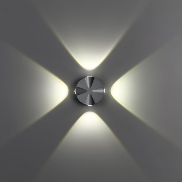 Уличный светильник NOVOTECH CALLE, темно-серый/серый, черный, LED, LED 4W, 4000K