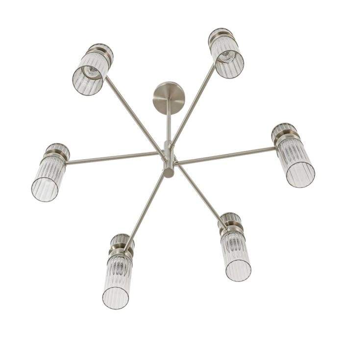 Люстра LUMION DENVER, никель сатин, прозрачный/никель, E14, 240W