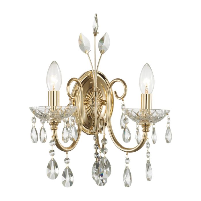 Бра ODEON LIGHT VERSIA, золотой/хрусталь, E14, 80W