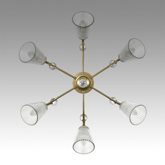 Потолочный светильник LUMION AURICA, латунь, прозрачный/латунь, E14, 240W