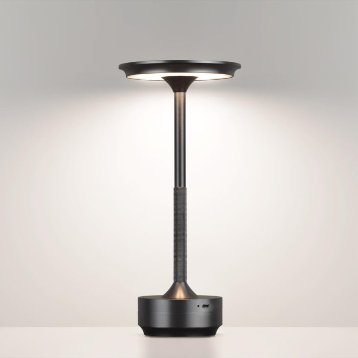 Настольная лампа ODEON LIGHT TET-A-TET, черный никель/черный, LED, LED 6W, 3000K