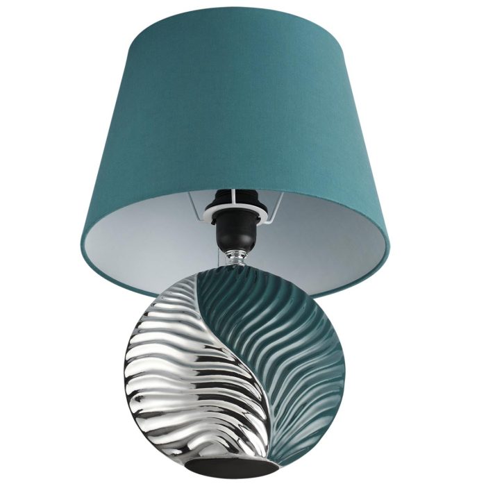 Настольная лампа LUMION TAPALA, бирюзовый, серебро/цветной, серебристый, E27, 60W