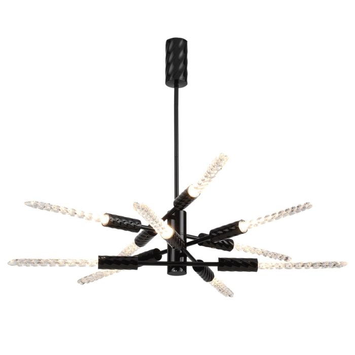 Люстра ODEON LIGHT EXCLUSIVE KOLOS, черный глянцевый/прозрачный, LED, LED 28W, 3000K