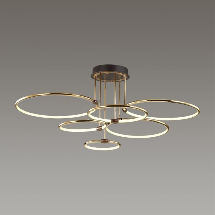 Потолочный светильник LUMION URSULA, золотой, коричневый/золотой, LED, LED 156W, 3000K