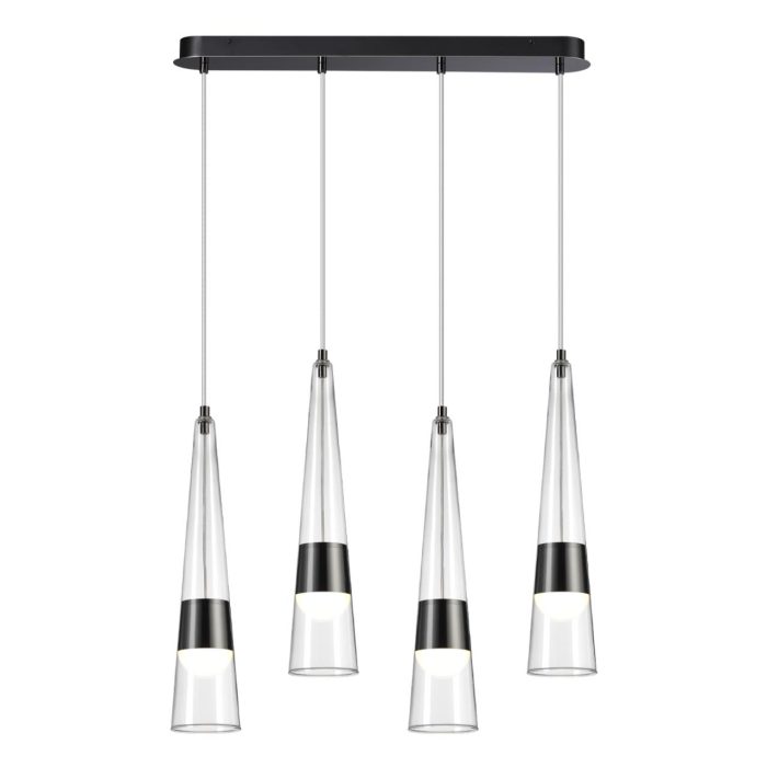 Люстра ODEON LIGHT LUMP, глянц темн хром/прозрачный, LED, LED 42W, 3000K