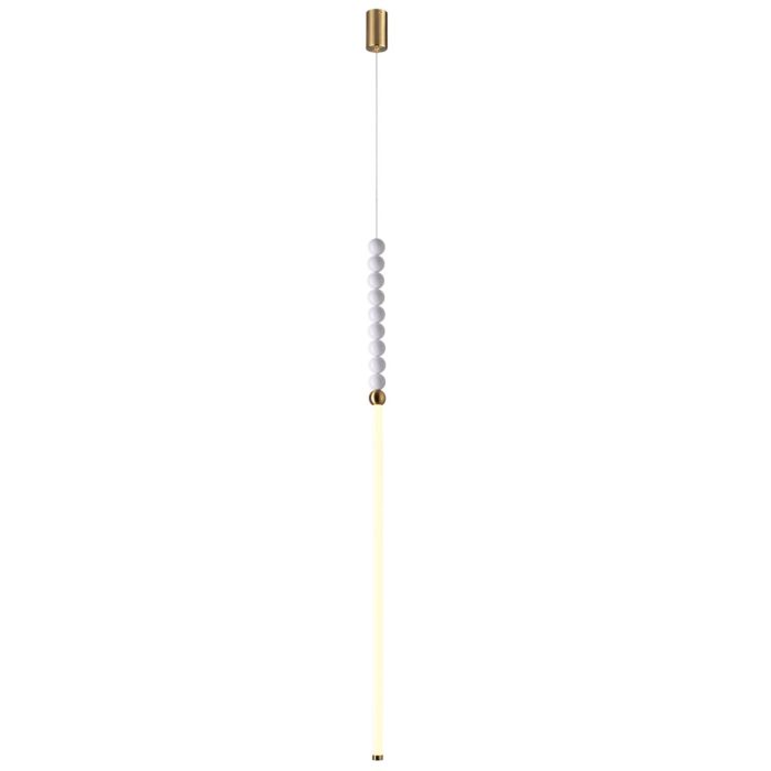 Подвесной светильник ODEON LIGHT MONELLA, античная бронза/белые бусы из акрила, LED, LED 12W, 3500K