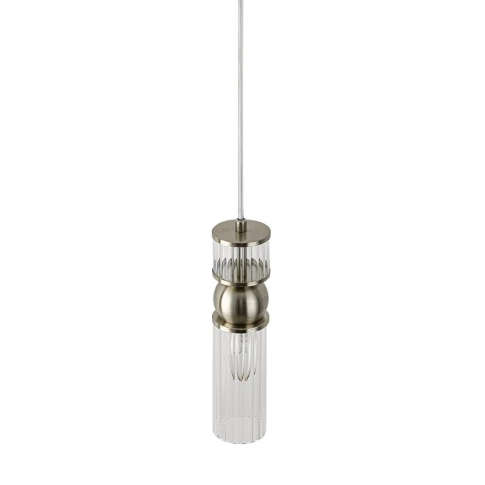Подвесной светильник LUMION DENVER, никель сатин, прозрачный/никель, E14, 40W