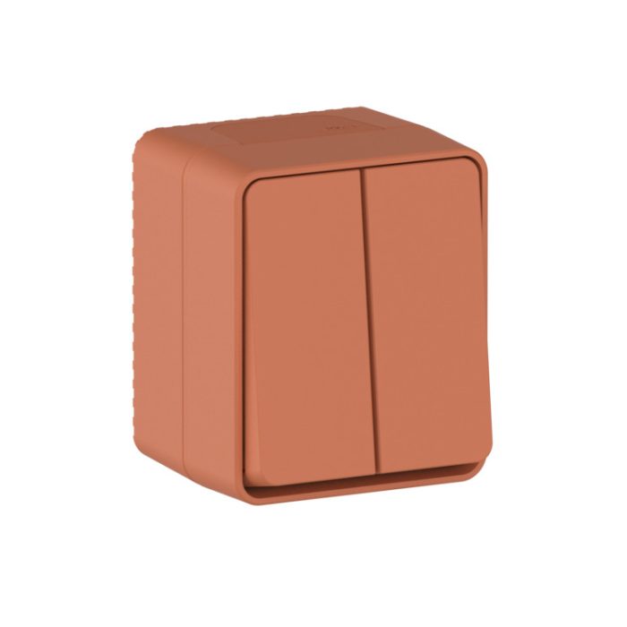 AtlasDesign profi IP54 о/у 2-клавишный выключатель, сх.5, 10ах, терракотовый