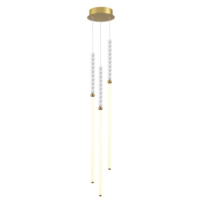 Подвесной светильник ODEON LIGHT MONELLA, античная бронза/белые бусы из акрила, LED, LED 33W, 3500K