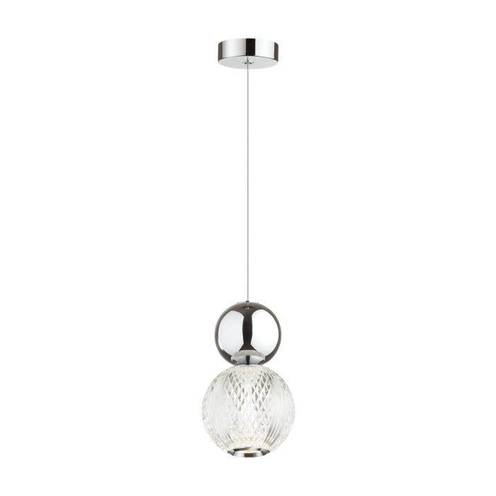 Подвесной светильник ODEON LIGHT CRYSTAL, хром/прозрачный, LED, LED 7W, 4000K