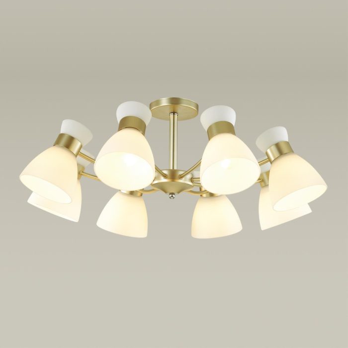 Потолочный светильник LUMION WILMA, матовое золото, белый/золотой, E27, 480W