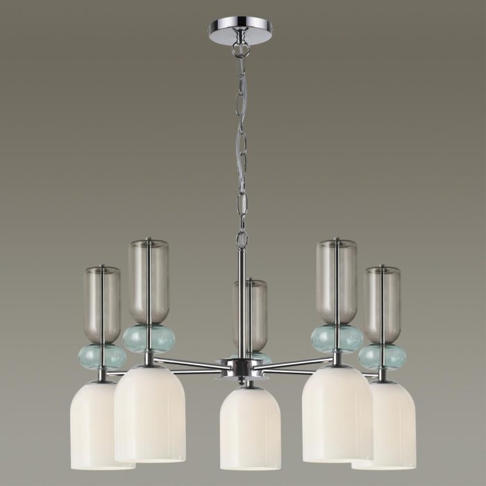Люстра LUMION GILLIAN, хром, белый, разноцветный/хром, E27, 200W