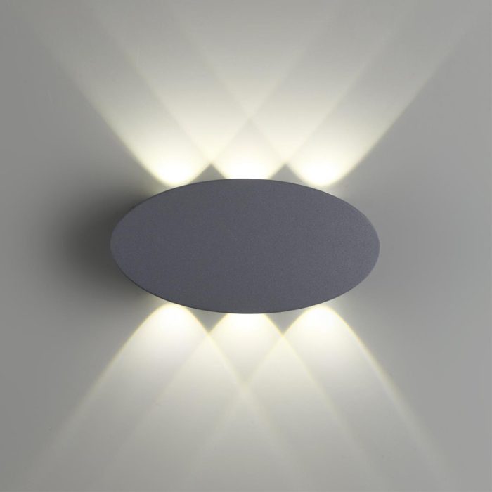Бра NOVOTECH CALLE, темно-серый/серый, черный, LED, LED 6W, 4000K