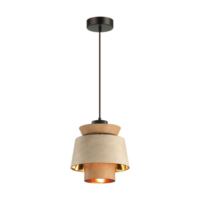 Подвесной светильник ODEON LIGHT KRESSA, бежевый/золотой, E27, 60W