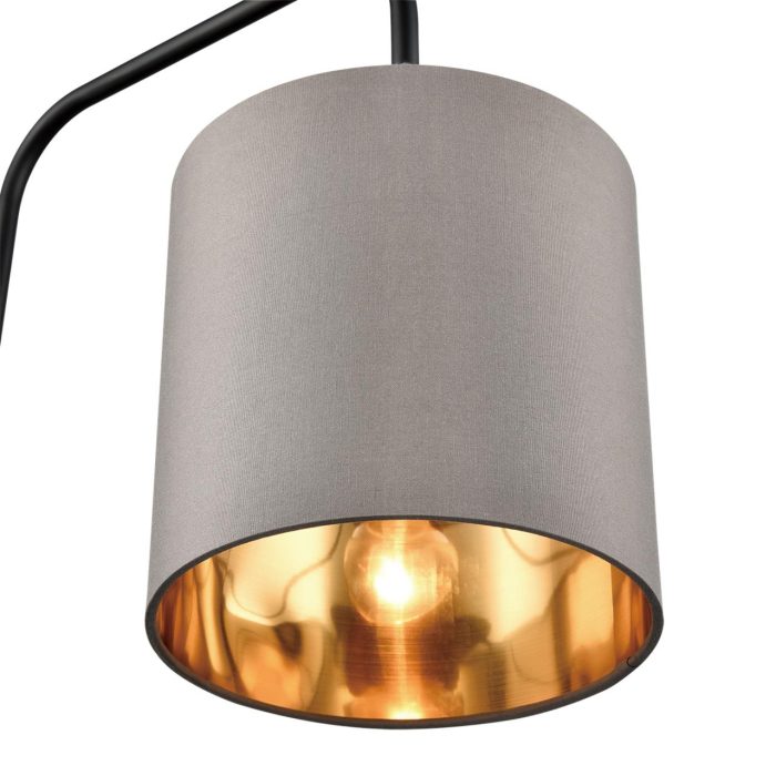 Торшер LUMION ELSA, черный, серый/черный, E27, 60W