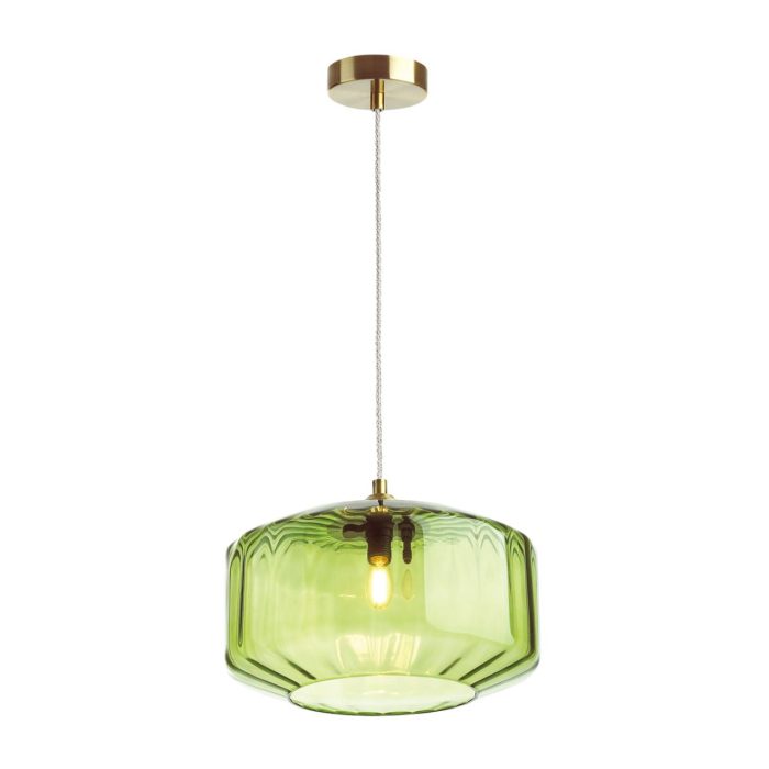 Подвесной светильник ODEON LIGHT BINGA, зеленый/бронзовый, E27, 60W