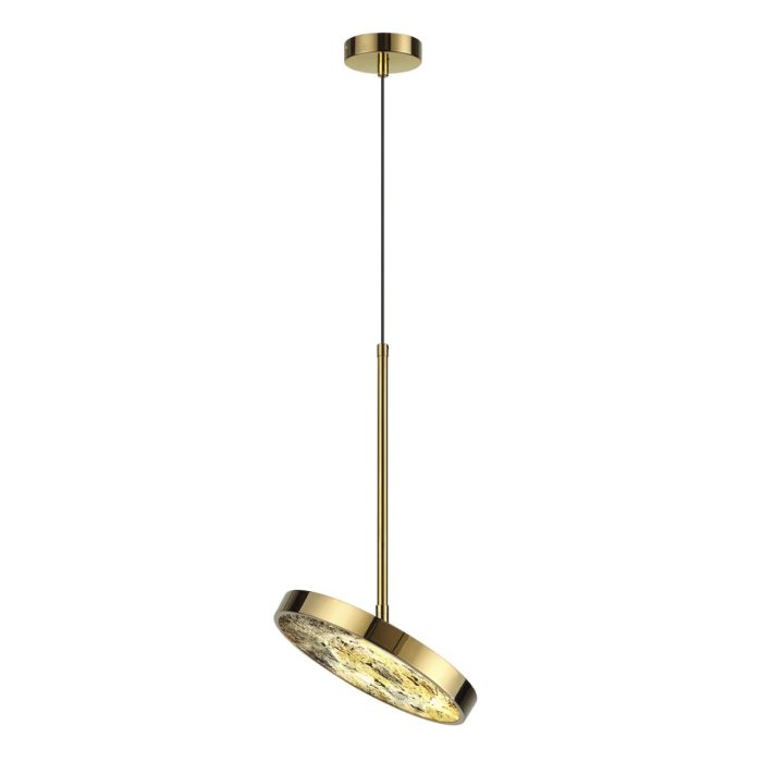 Подвесной светильник ODEON LIGHT BERGI, золотой глянцевый/серо-бежевый, LED, LED 15W, 3000K