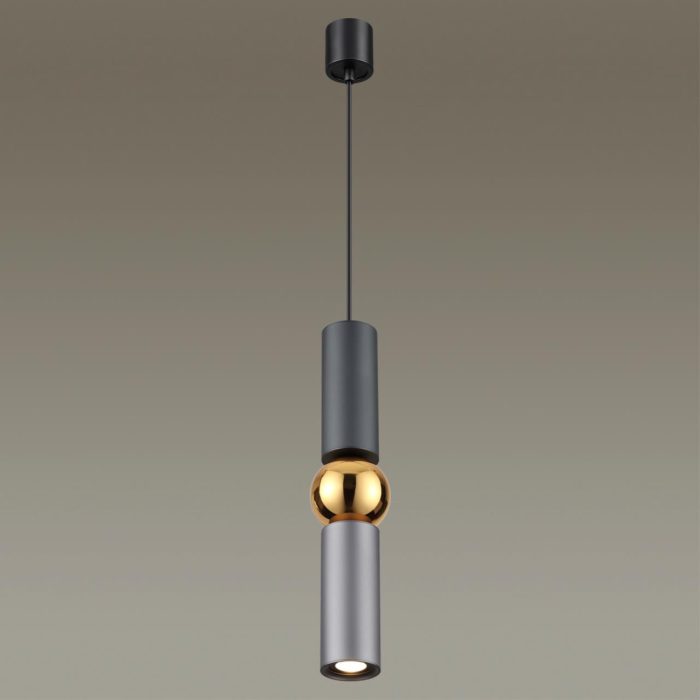 Подвесной светильник ODEON LIGHT SAKRA, серый/золото, GU10 LED, 5W