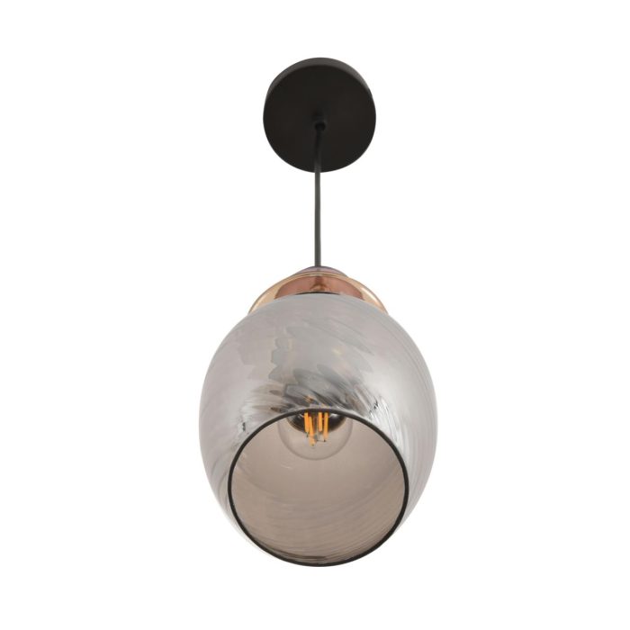 Подвесной светильник LUMION IRIME, бронза, смоки, амбер, розовый/черный, E27, 40W