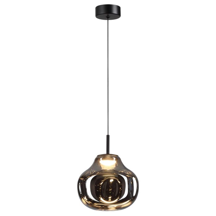 Подвесной светильник ODEON LIGHT VASO, черный/дымчатый, LED, LED 4W, 4000K