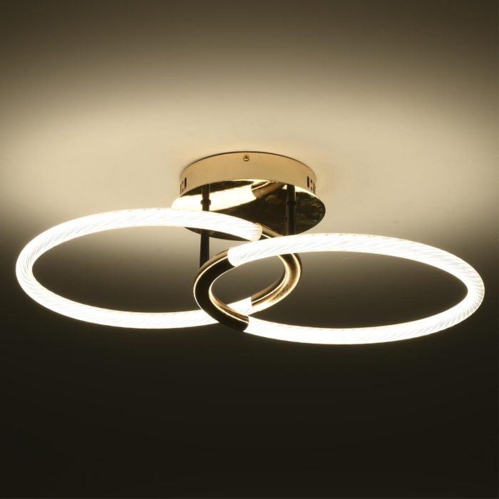 Потолочный светильник LUMION LARA, золотой, черный/золотой, LED, LED 33W, 3000K
