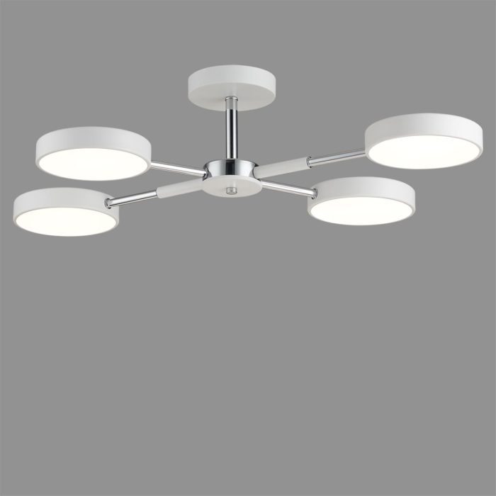 Потолочный светильник LUMION MIKA, белый, хром/белый, LED, LED 72W, 3000K