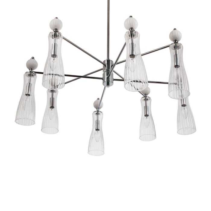 Люстра LUMION EMILY, хром, белый, прозрачный/хром, белый, E14, 320W