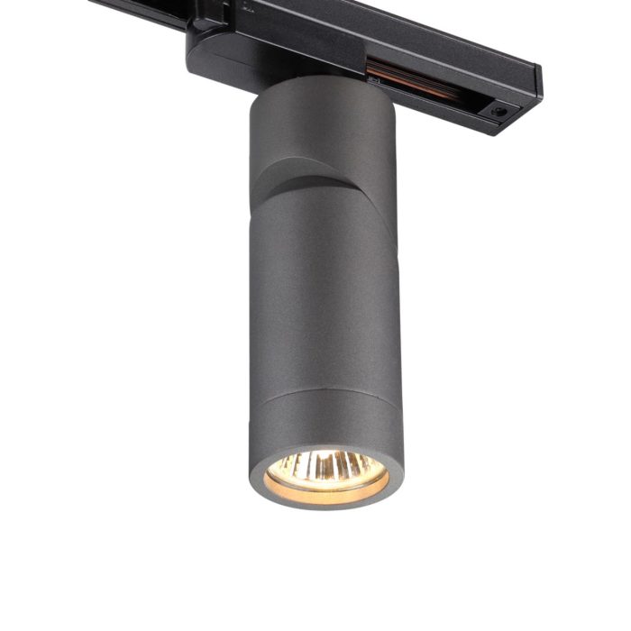Трековый светильник NOVOTECH ELITE, серебристый черный/черный, GU10, 50W
