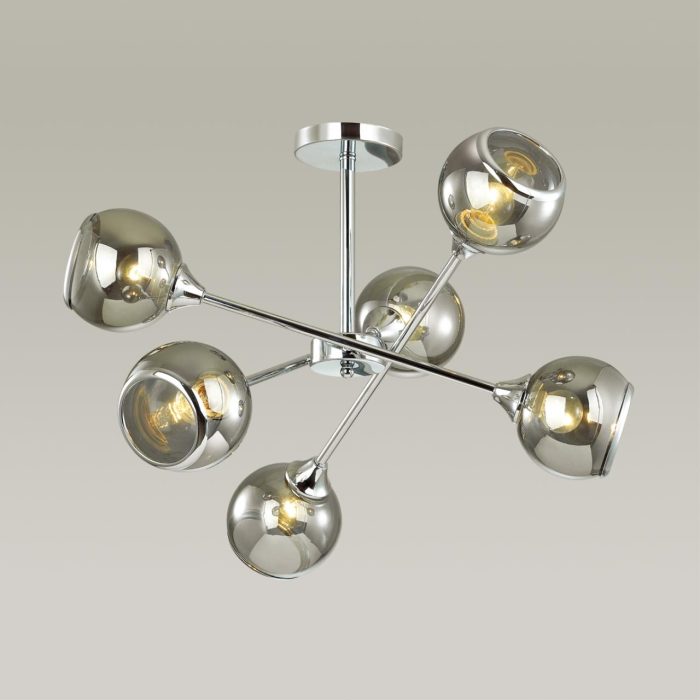 Потолочный светильник LUMION SANDRA, хром, дымчатый/хром, E27, 360W