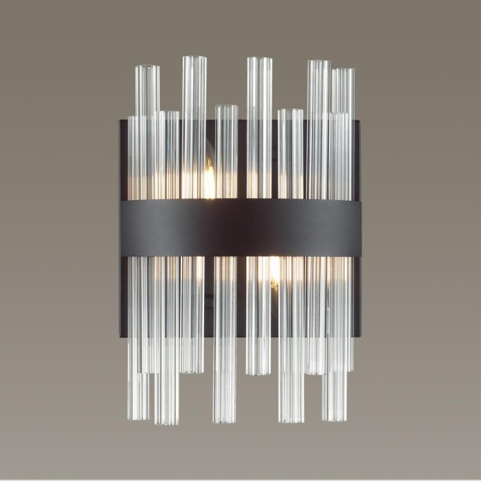 Бра LUMION MITSUKO, черный/прозрачный, E14, 80W