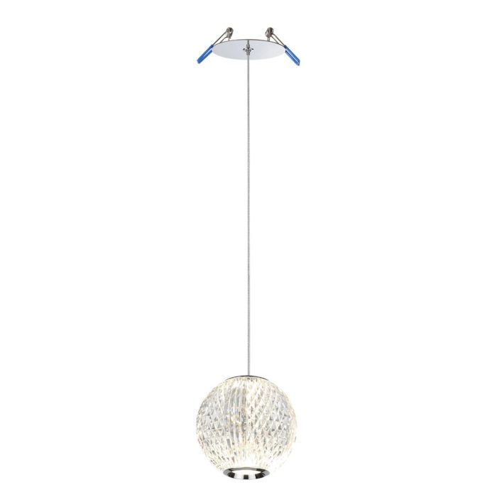 Подвесной светильник ODEON LIGHT CRYSTAL, хром/прозрачный, LED, LED 5W, 4000K