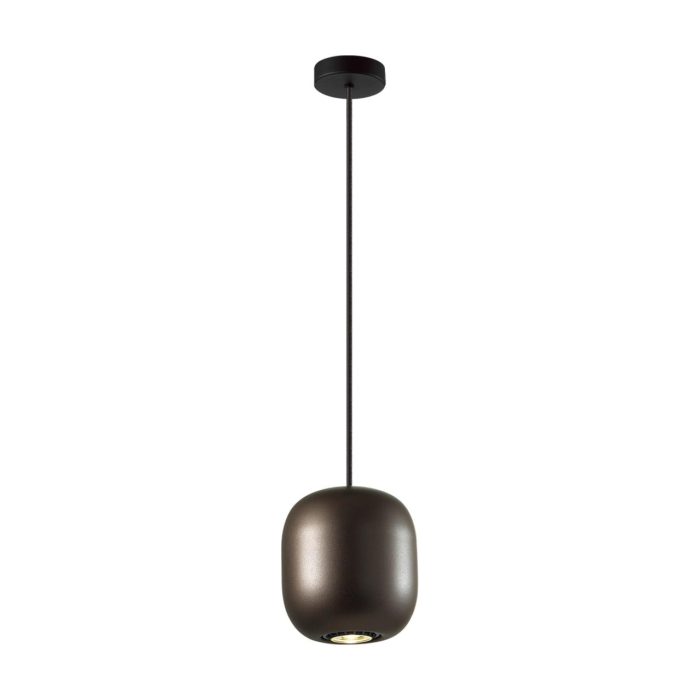 Подвесной светильник ODEON LIGHT COCOON, черный/коричннвый, GU10, LED 4W