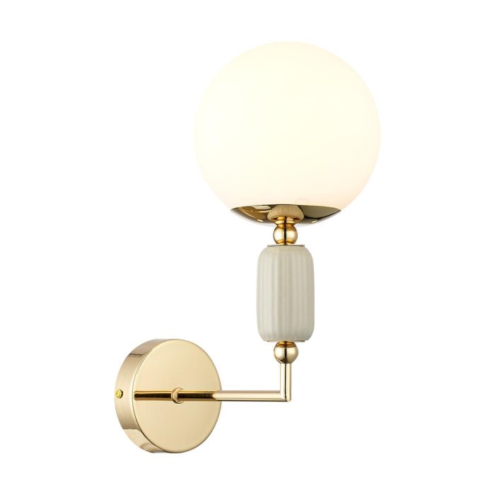 Бра LUMION VIVIEN, французское золото, серый, белый/золотой, E14, 40W