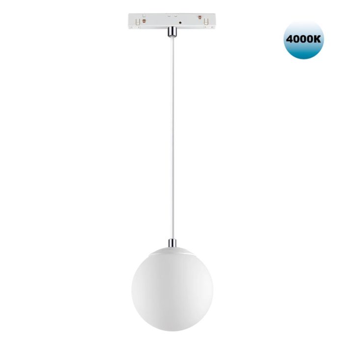 Трековый светильник NOVOTECH FLUM, белый/белый матовый шар, LED, LED 10W, 4000K