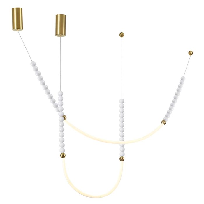 Подвесной светильник ODEON LIGHT MONELLA, античная бронза/белые бусы из акрила, LED, LED 24W, 3500K