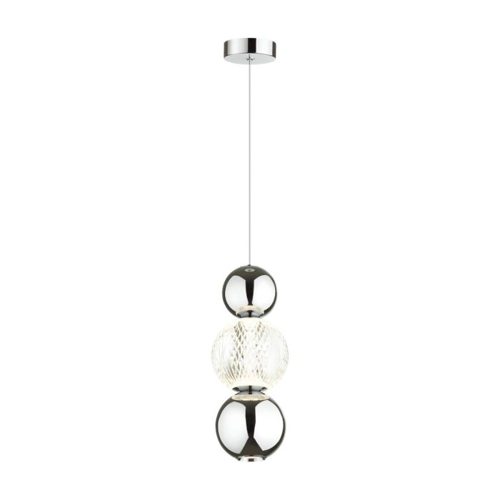 Подвесной светильник ODEON LIGHT CRYSTAL, хром/прозрачный, LED, LED 7W, 4000K