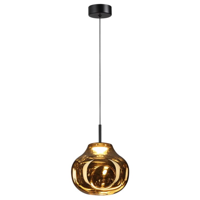Подвесной светильник ODEON LIGHT VASO, черный/золотой, LED, LED 4W, 4000K
