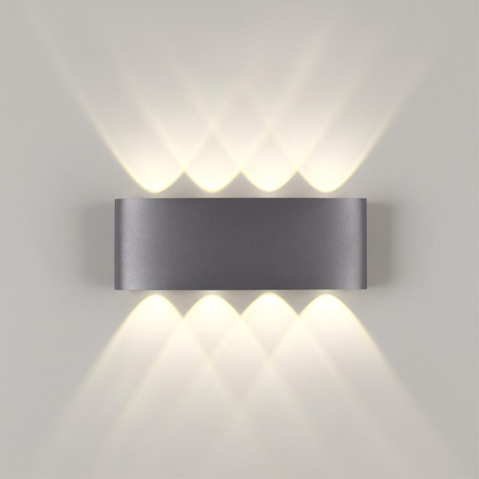 Бра NOVOTECH CALLE, темно-серый/серый, черный, LED, LED 8W, 4000K