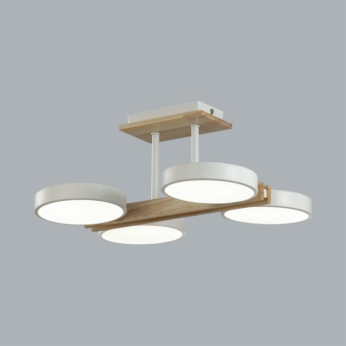 Потолочный светильник LUMION PLATO, белый, дерево/белый, LED, LED 72W, 3000K