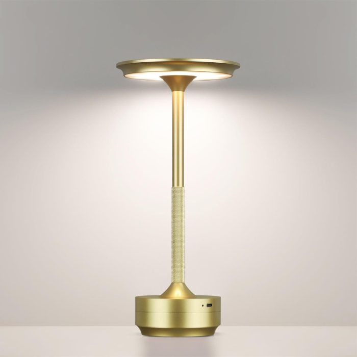 Настольная лампа ODEON LIGHT TET-A-TET, матовый золотой/золотой, LED, LED 6W, 3000K