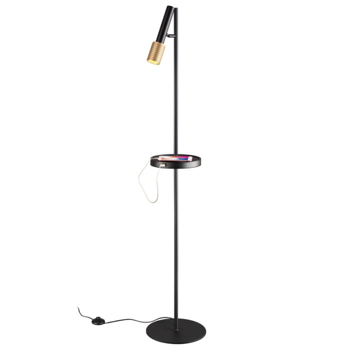 Торшер ODEON LIGHT MEHARI, черный/золотистый, GU10 LED, LED 10W