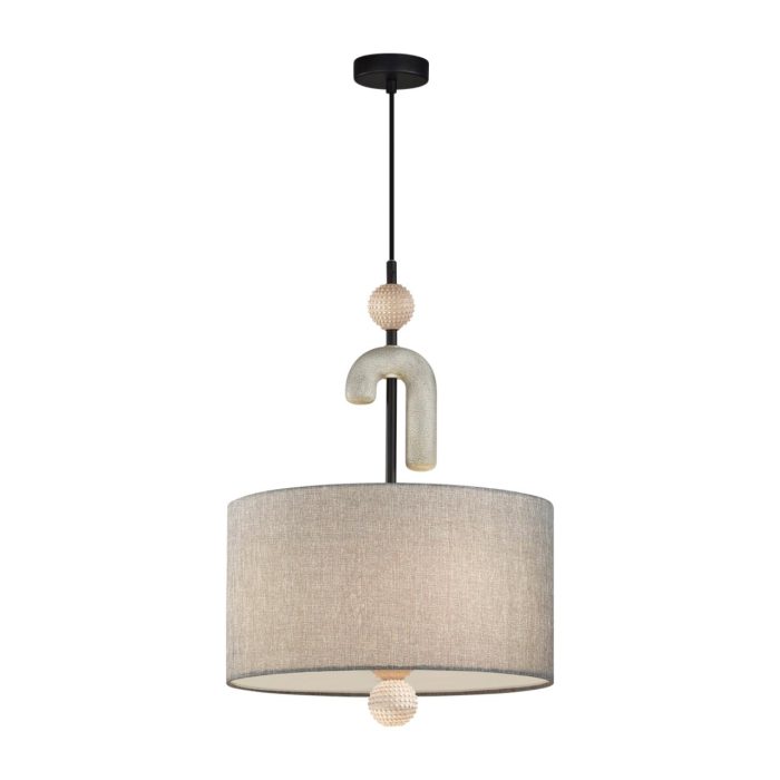 Подвесной светильник ODEON LIGHT EXCLUSIVE Bagel, черный матовый/бежевый, E14, 120W